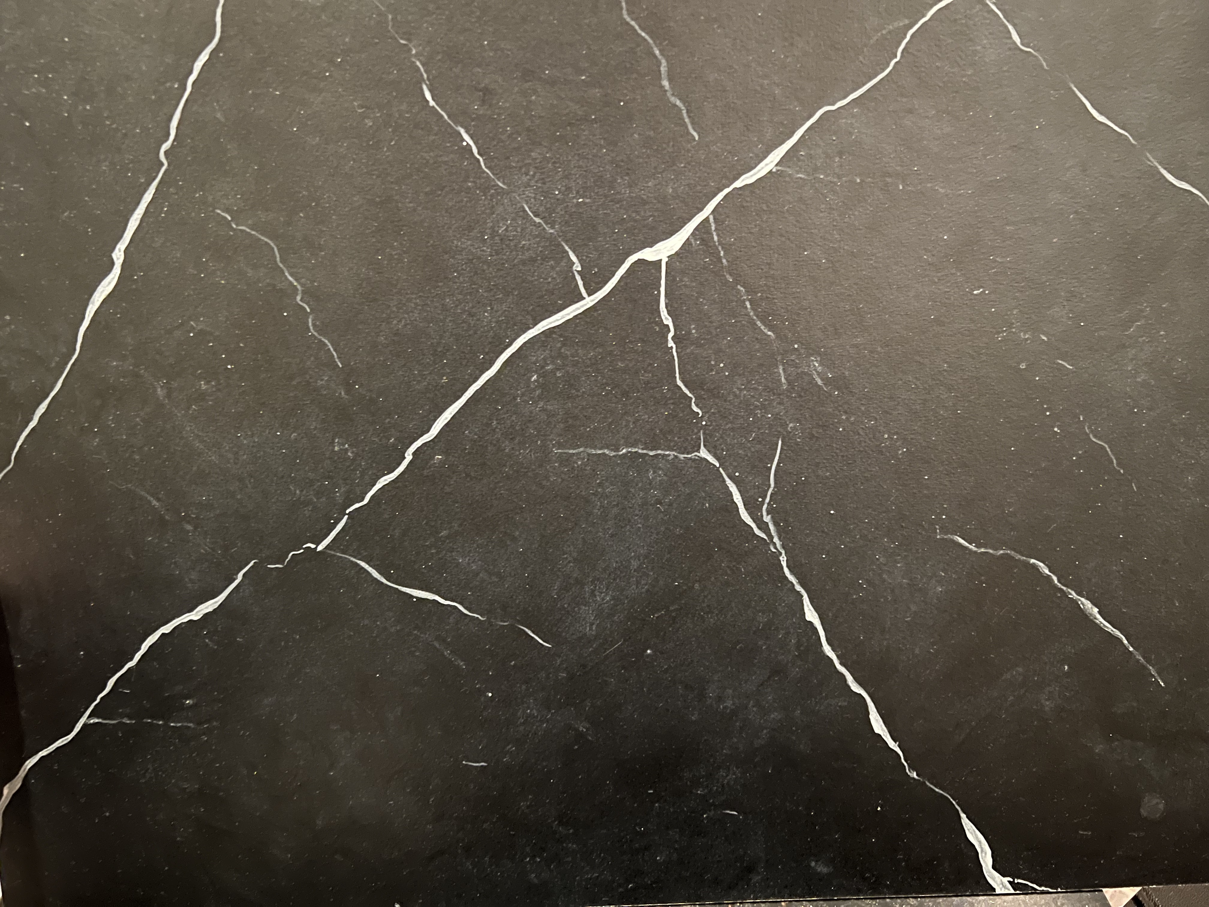 Faux Nero Marquina marble finish